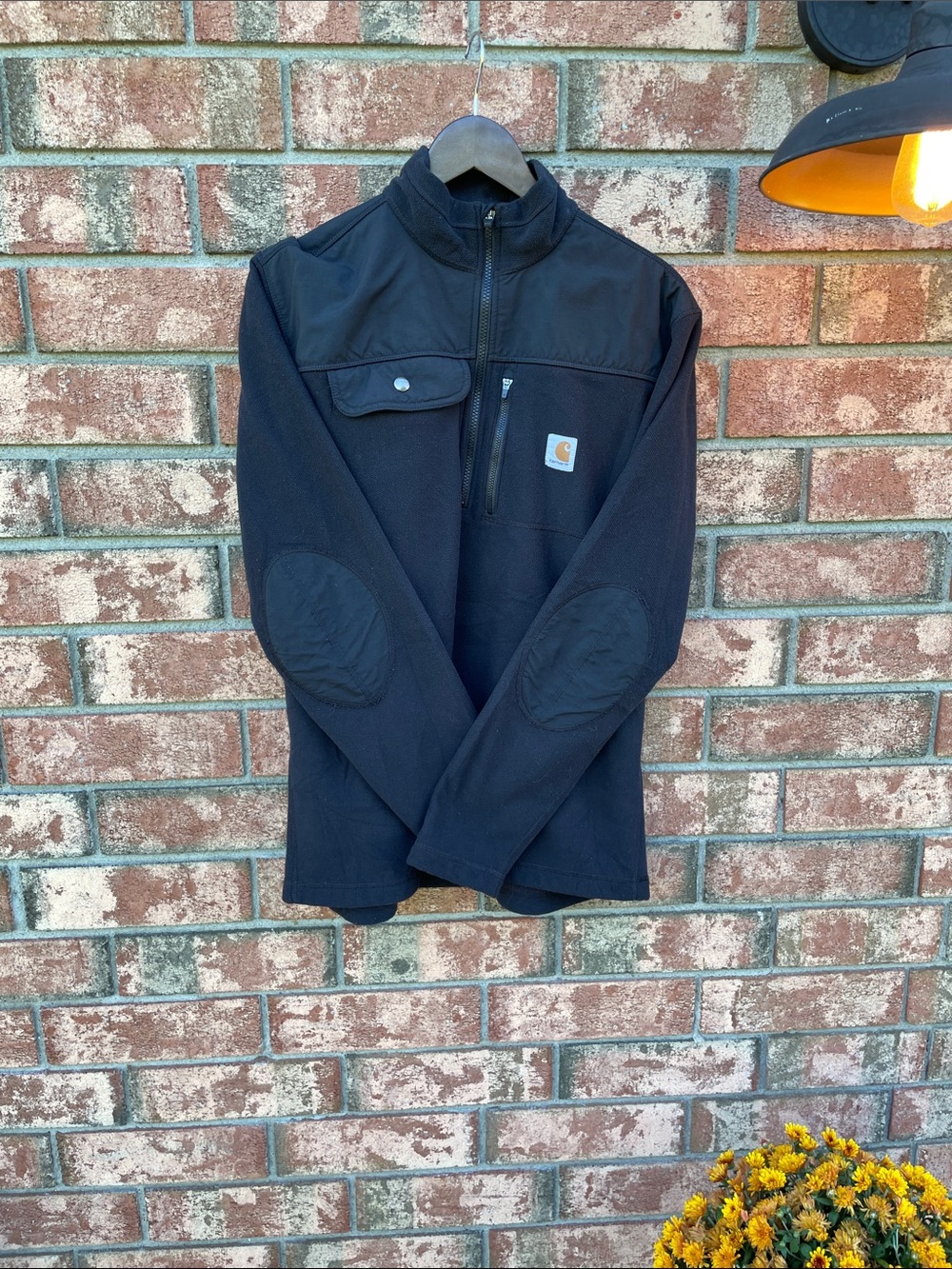 Carhartt Fallon Men’s Black Quarter-Zip Fleece Shirt Jacket - Picture 2 of 5